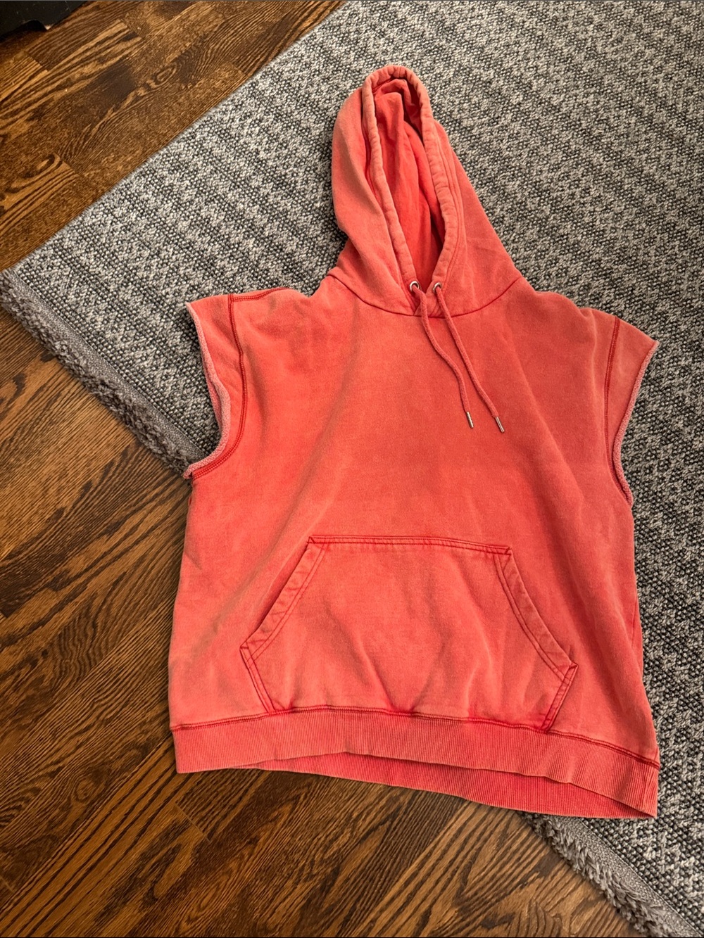 BDG Coral Sleeveless Hooded Pullover
